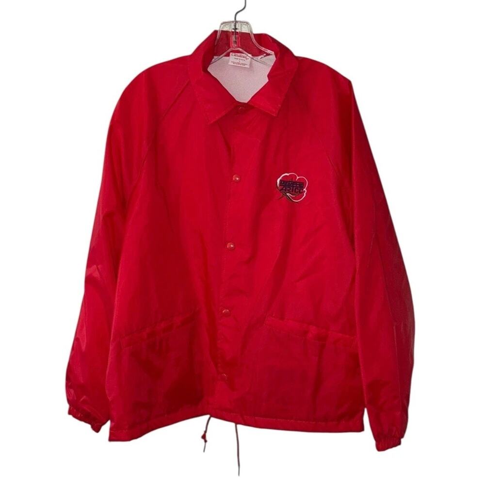 Vtg Memphis ARTCC FAA Jacket Red Nylon Windbreaker Cardinal USA Large Airport